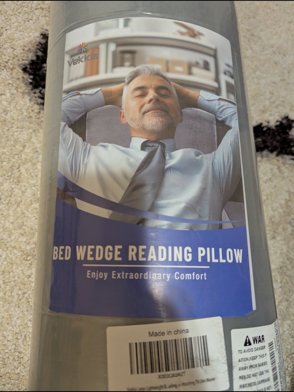 Gray Bed Wedge Reading Pillow - Supportive Backrest
